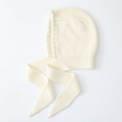 Trendy Knitted Pearl Beret Warm Ear Covering Hat