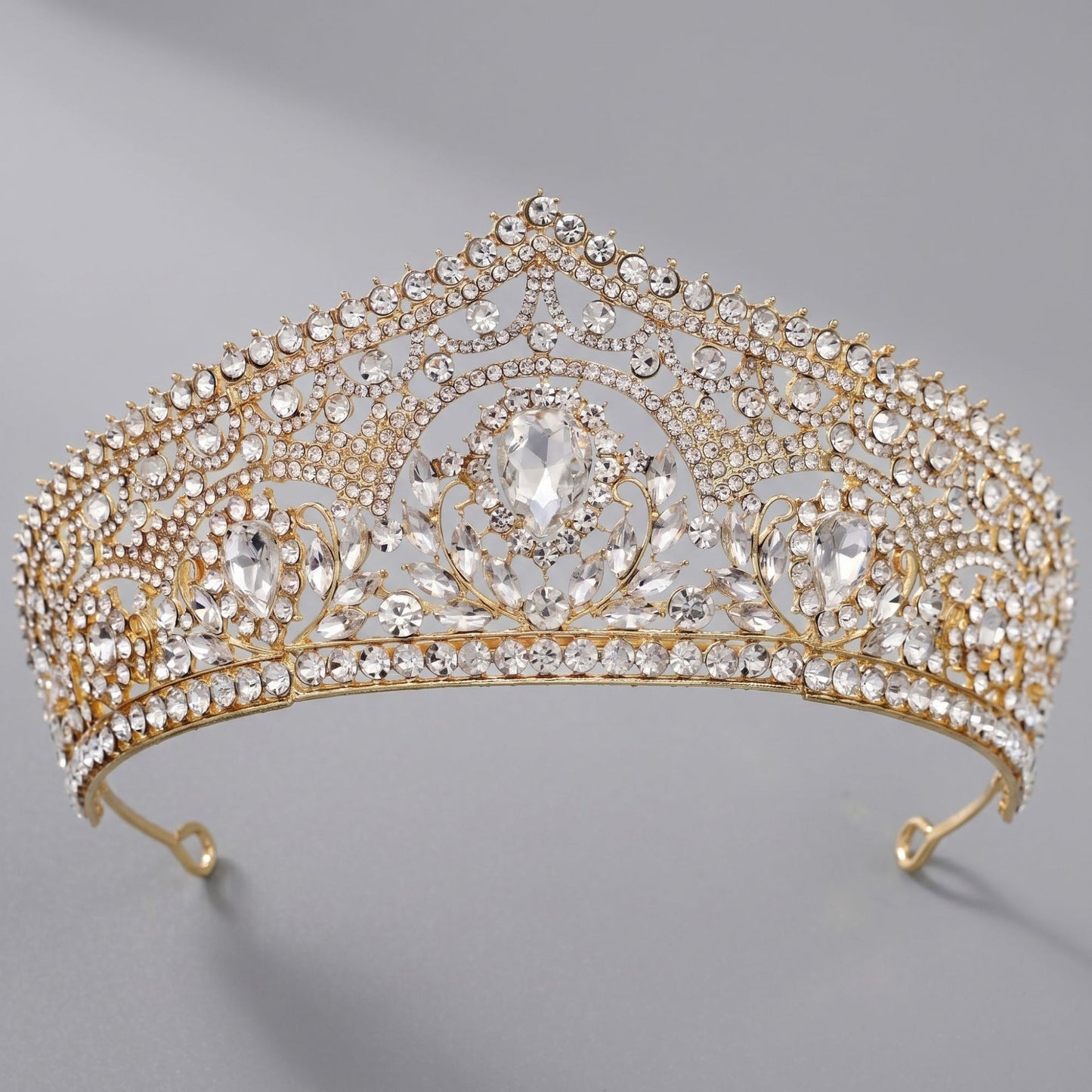 Luxury Rhinestone Crown Headpiece for Bridal and Party