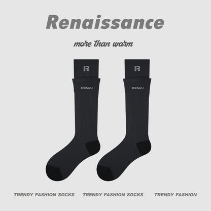 Compression Calf Socks Colorblock Breathable Fitness