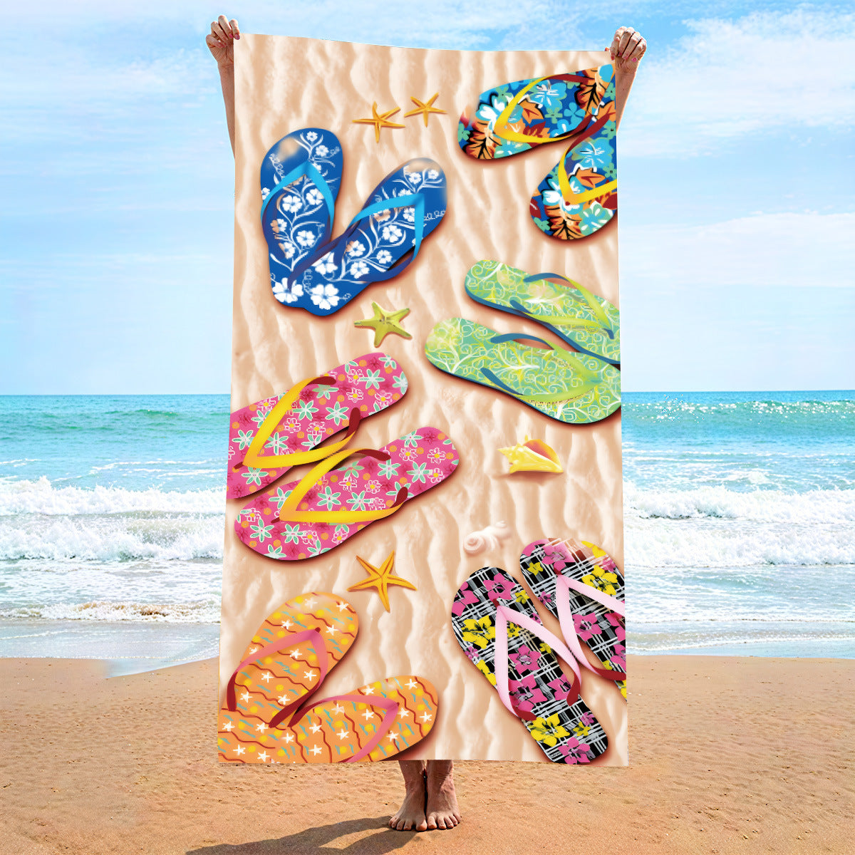 Printed Microfiber Beach Towel Absorbent Bath Towel