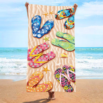 Printed Microfiber Beach Towel Absorbent Bath Towel