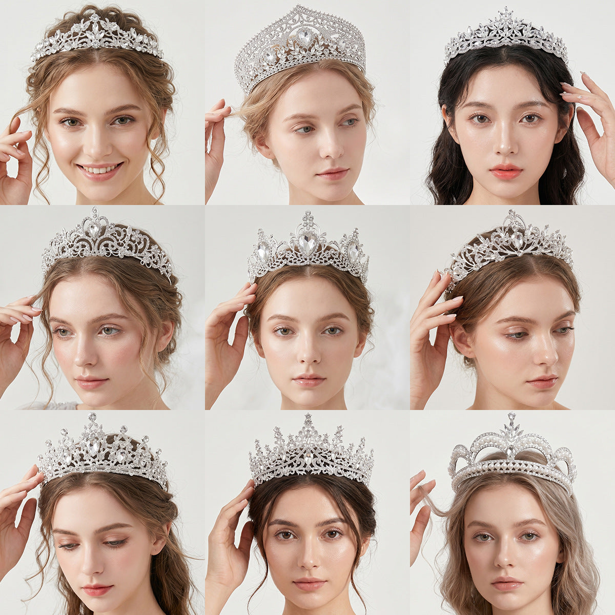 Luxury Rhinestone Princess Crown Headpiece for Birthdays and Weddings