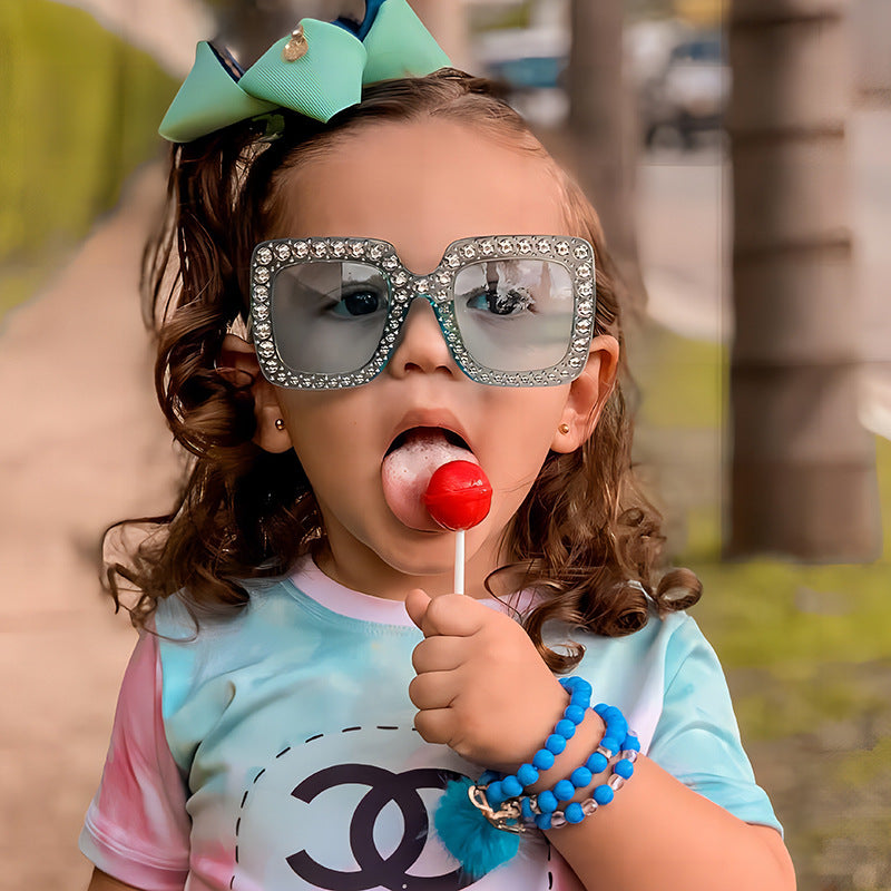 Kids Bling Sunglasses Trendy UV400 Protection Beach Sunglasses