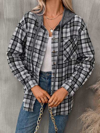 Oversized Plaid Cotton Shirt For Casual Wear