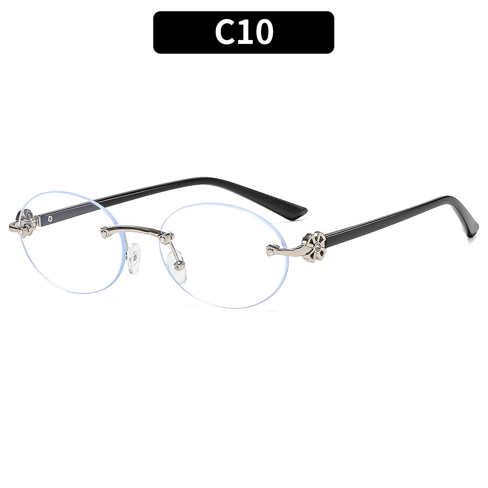 Oval Rimless Fashion Sunglasses UV400 Protection for Outdoor Activities