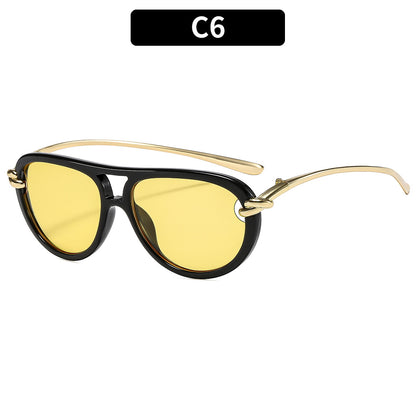 Trendy Knotted Double Beam UV400 Sunglasses