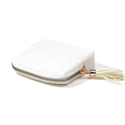 Jewelry Organizer Tassel Zip Double Layer Pouch