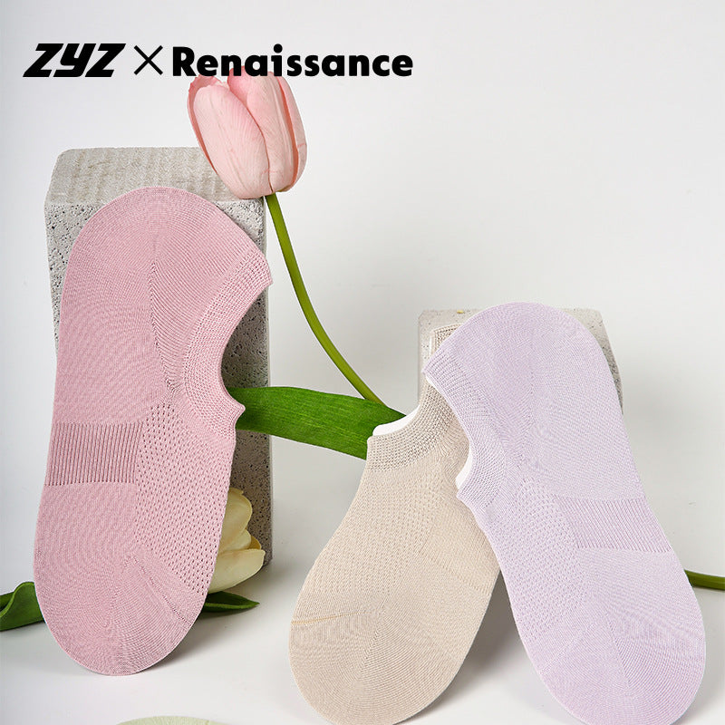 Socks Renaissance Style Mesh Cotton Antibacterial No Show