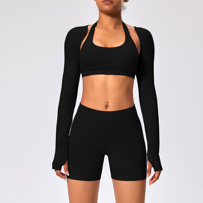 Women's Outdoor Yoga Set with Open Back Sports Bra and Pants