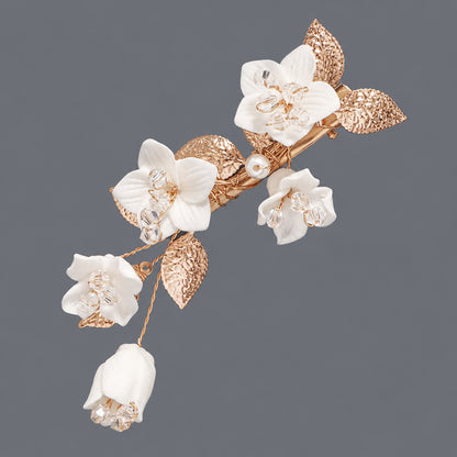 Elegant Floral Hair Clips with Pearl and Rhinestone Accents