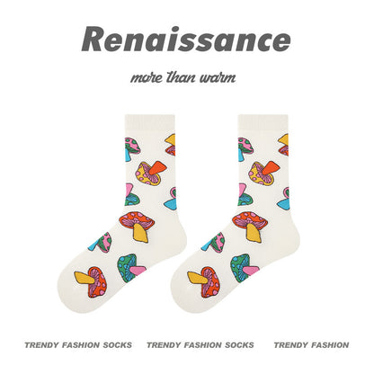 Renaissance Embossed Mid Calf Cotton Socks