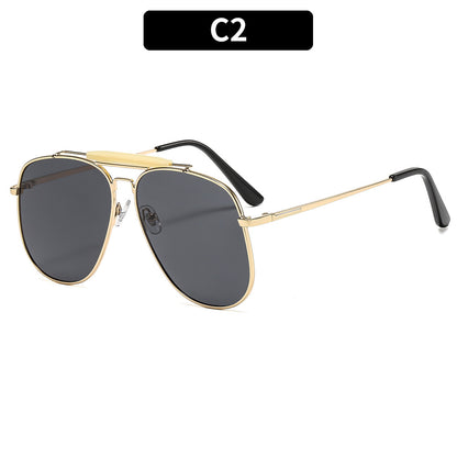 Trendy Metal Frame Cat-Eye Sunglasses Unisex UV400 Protection