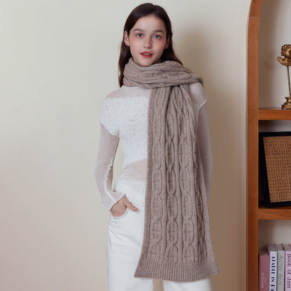 Classic Cable Knit Solid Color Unisex Scarf Soft Warm Neck Gaiter
