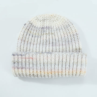 Wool Blend Knitted Beanie for Women, Casual, Warm, Ear Protection