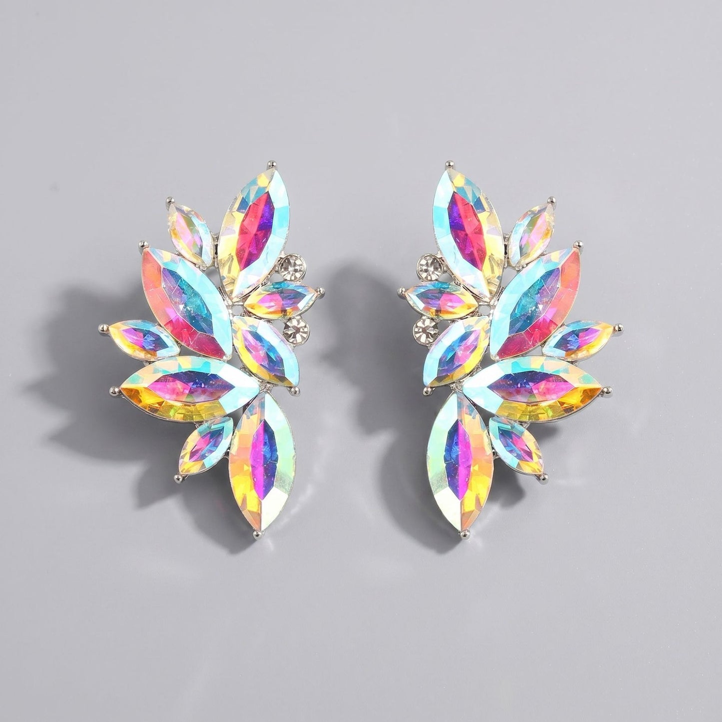 Vintage Floral Alloy Rhinestone Earrings Elegant Daily Drops