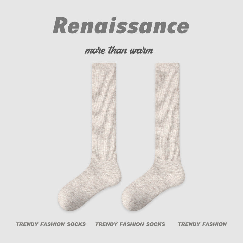 Mid Calf Colorblock Cotton Blend Socks Retro Casual