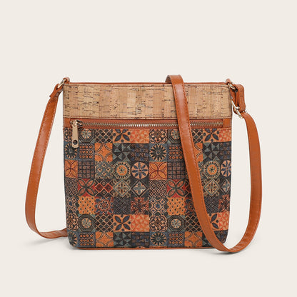 Casual Bohemian Style Cork Crossbody Bag