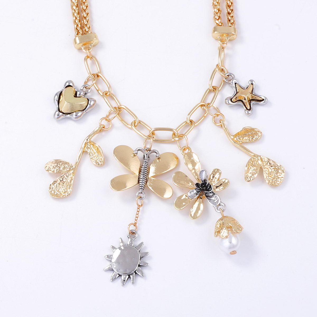 Necklace Animal Flower Tassel Layered Casual Chic