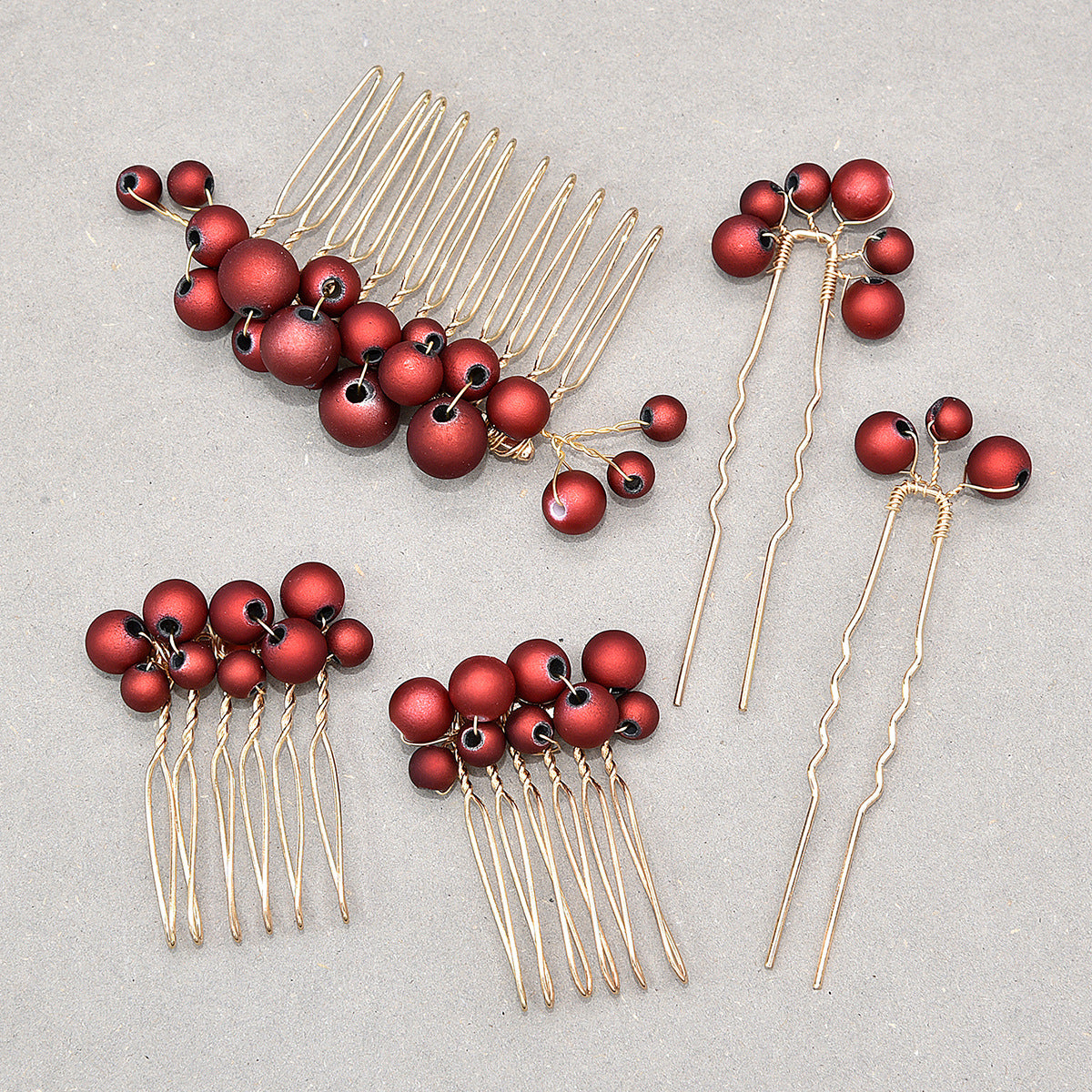 Retro Baroque Pearl Hair Fork Wedding Hair Set