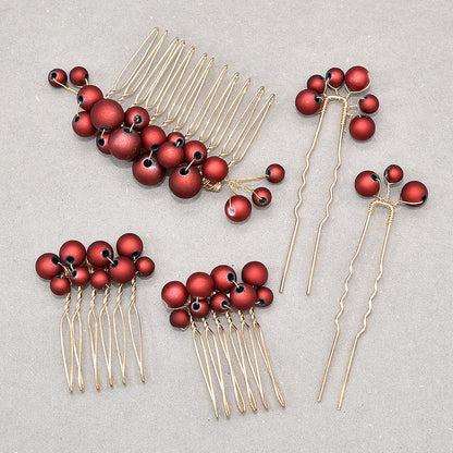Retro Baroque Pearl Hair Fork Wedding Hair Set