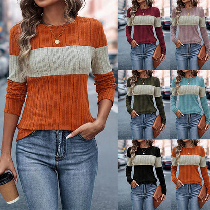Loose Casual Colorblock T-Shirt for Women
