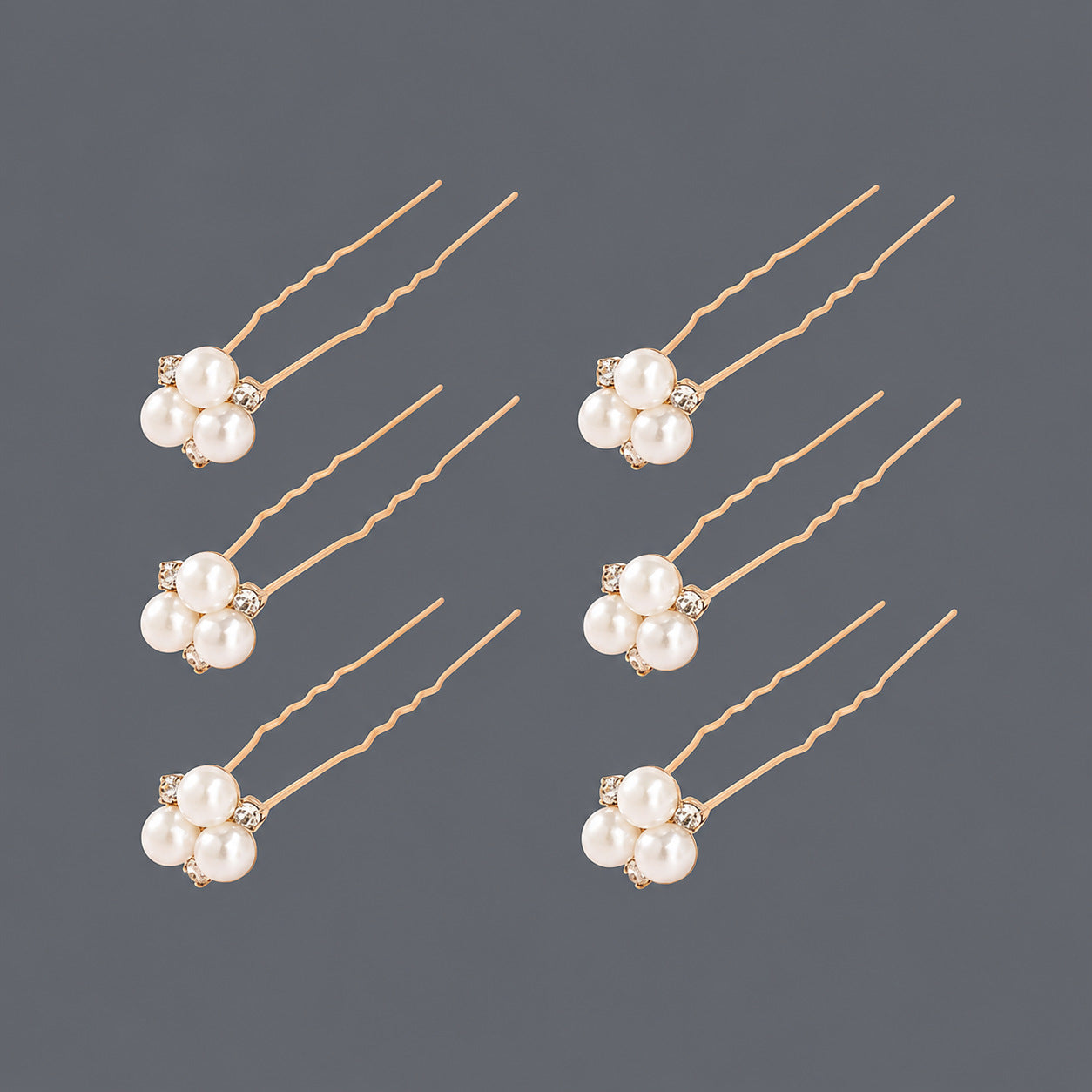 Handcrafted Pearl Hairpins With Rhinestones For Weddings