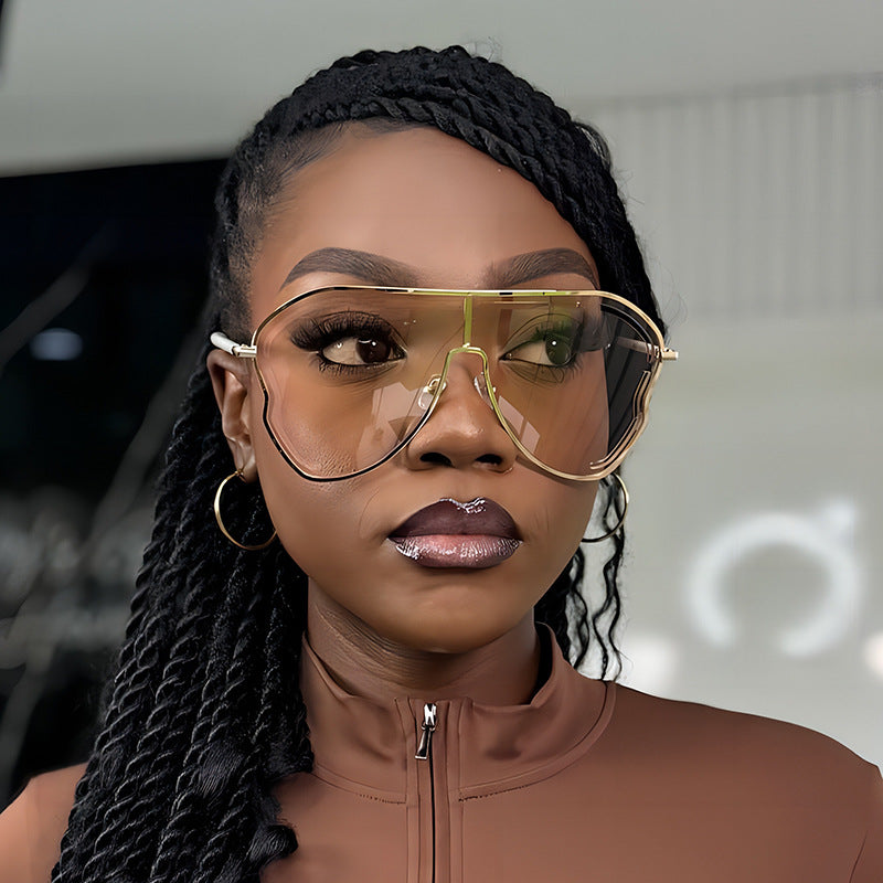 Trendy Oversized Hollow UV400 Sunglasses