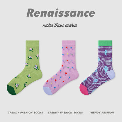 Socks Diamond Mesh Cotton Moisture Wicking Casual