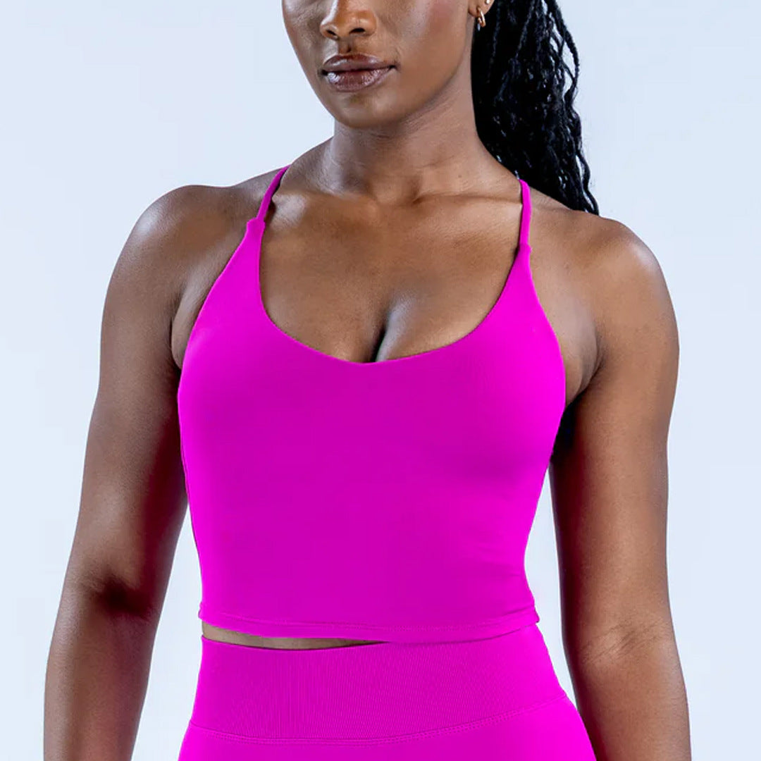 High-Elastic Sleeveless Yoga Tank Top for Women's Fitness