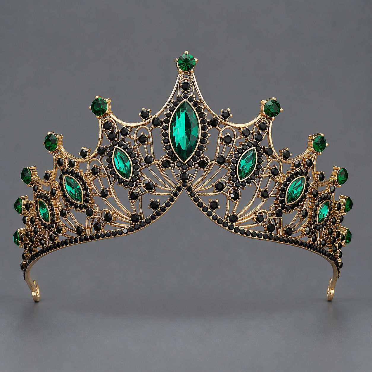 Baroque Style Crystal Crown for Weddings and Parties