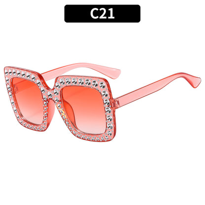 Colorful Gemstone-Embellished Disco Sunglasses Retro Style