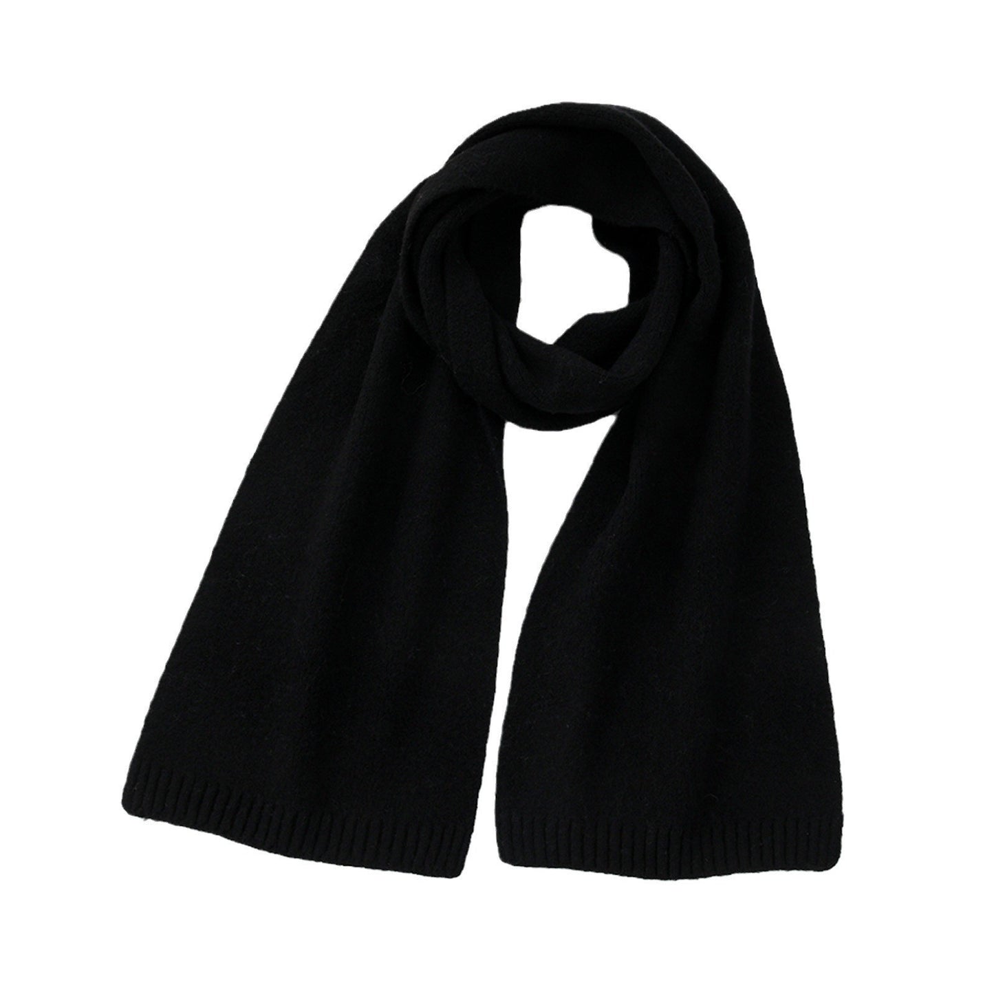 High-Quality Solid Color Wool Blend Knitted Scarf for Women