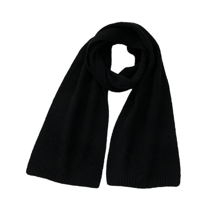 High-Quality Solid Color Wool Blend Knitted Scarf for Women