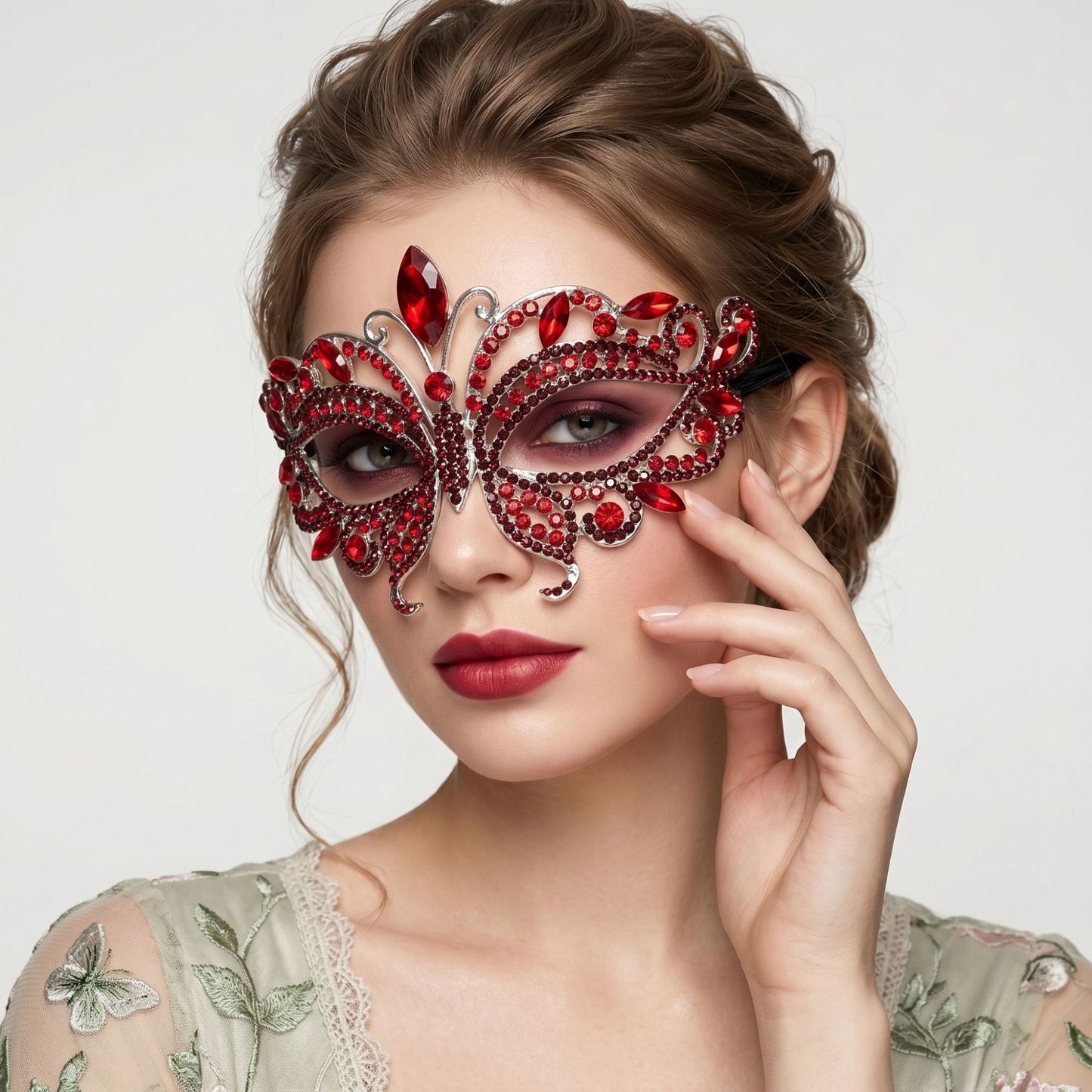 Luxury Rhinestone Half Face Masks for Parties and Events