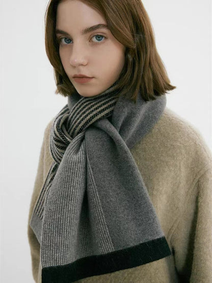 Vintage-Inspired Striped Knit Scarf for All Seasons