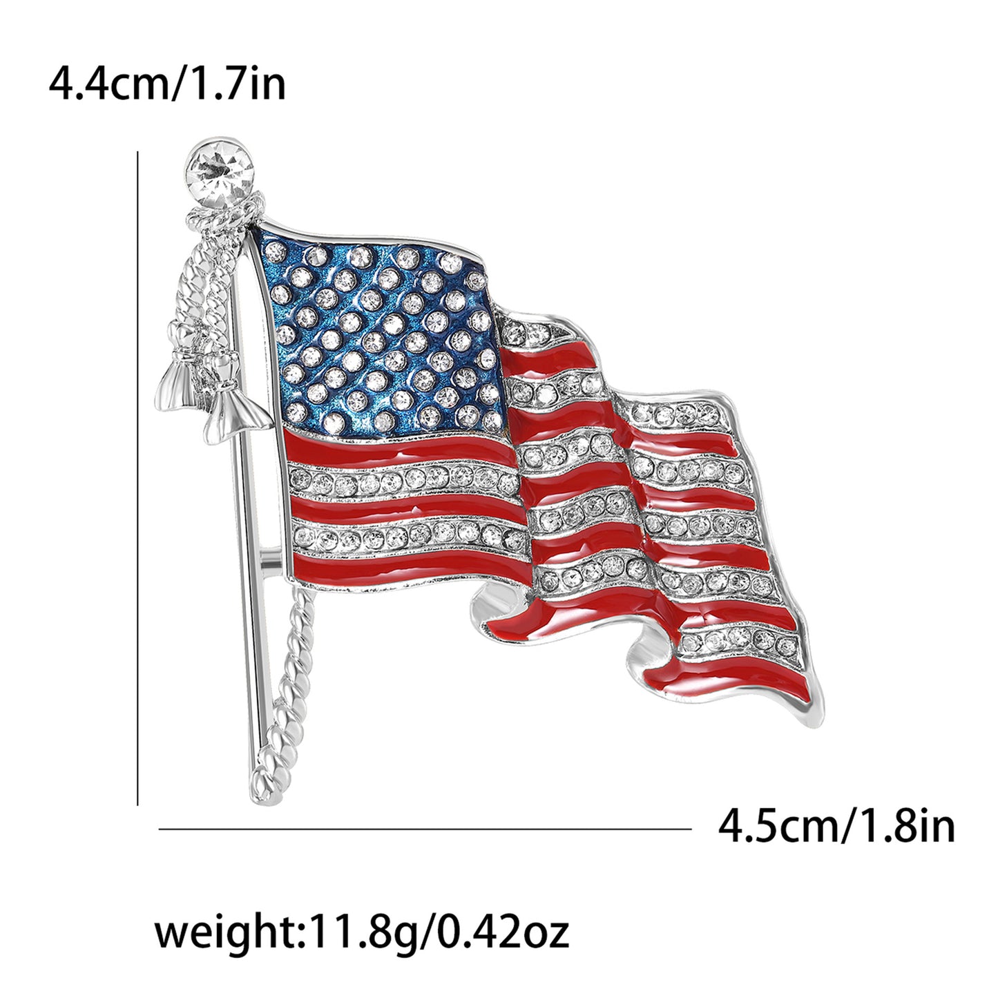 Creative American Flag Enamel Brooch Fashion Pin for Men and Women
