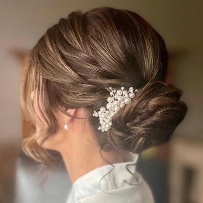 Handcrafted Pearl Side Comb Wedding Hair Accessory