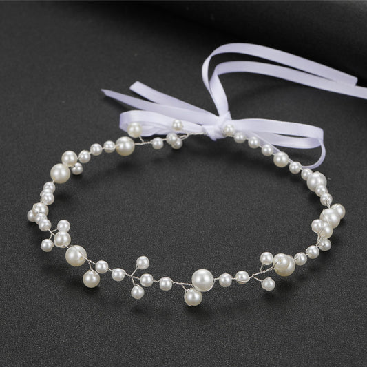 Trendy Pearl Minimalist Bridal Headband Hairpiece