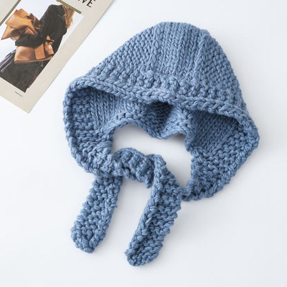 Fashionable Hand-Knitted Warm Beanie With Adjustable Strap