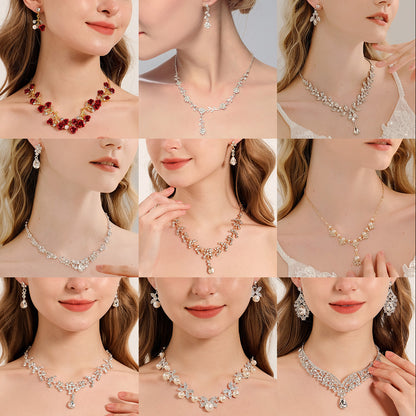 Luxury Bridal Jewelry Set with Pearl and Rhinestone for Weddings and Parties