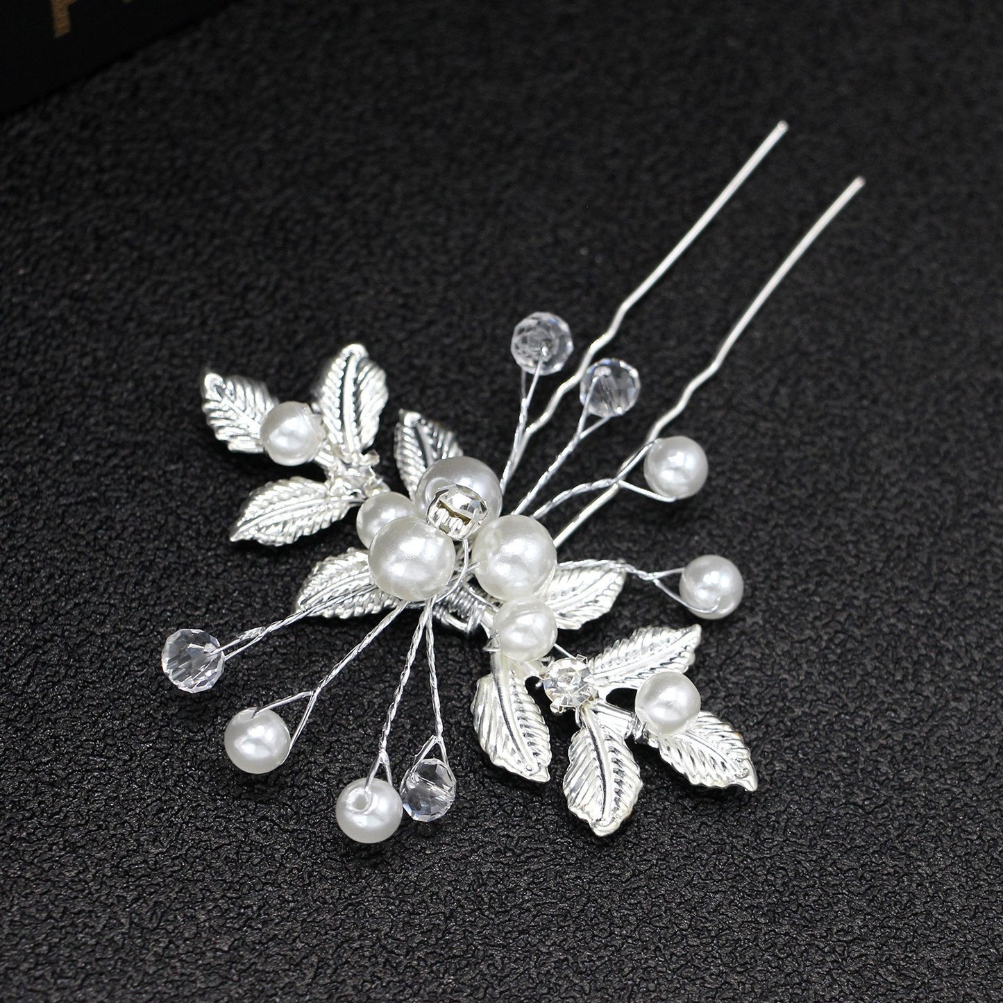 Gold Pearl Olive Leaf Hair Vine Bridal Wedding Accessory