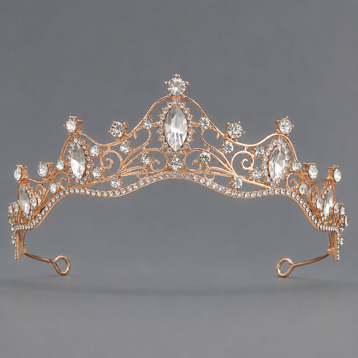 Elegant Crystal Crown Tiara Headband for Women
