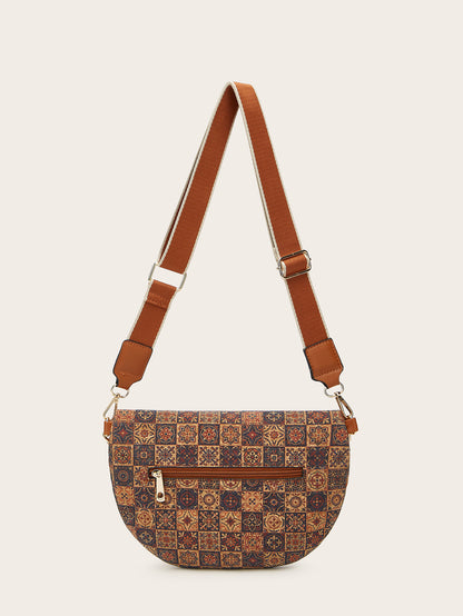 Trendy Floral Cork Crossbody Bag for Women