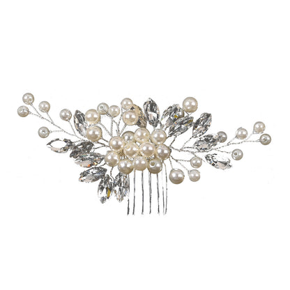 Bridal Pearl Rhinestone Hair Comb Wedding Hairpiece