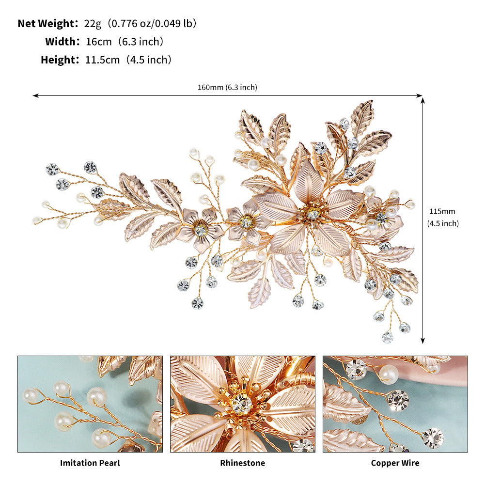 Handmade Floral Pearl Hair Clips for Weddings and Parties