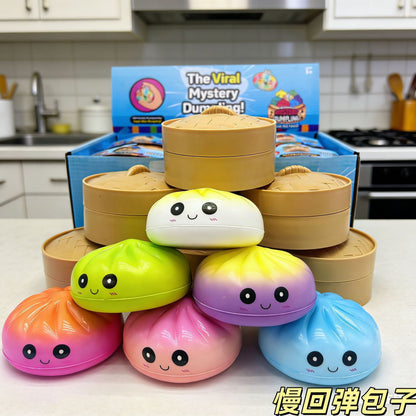 Dumpling Squishy Toy Smiley TPR Stress Relief
