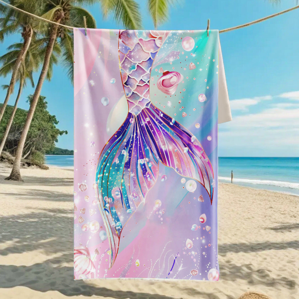 Customizable Turtle Print Beach Towel Ultra-Soft Microfiber Bath Towel