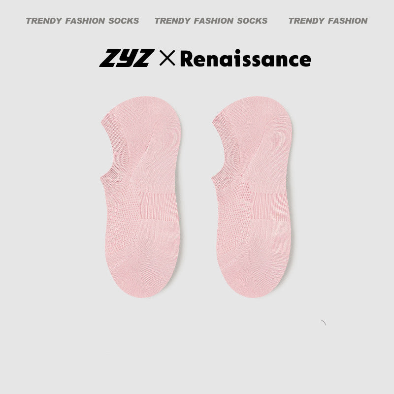 Socks Renaissance Style Mesh Cotton Antibacterial No Show