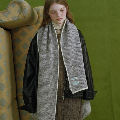Wool Blend Knitted Scarf for Women Chic Versatile Winter Accessory