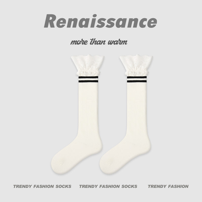 Socks Renaissance Striped Cotton Blend Mid Calf